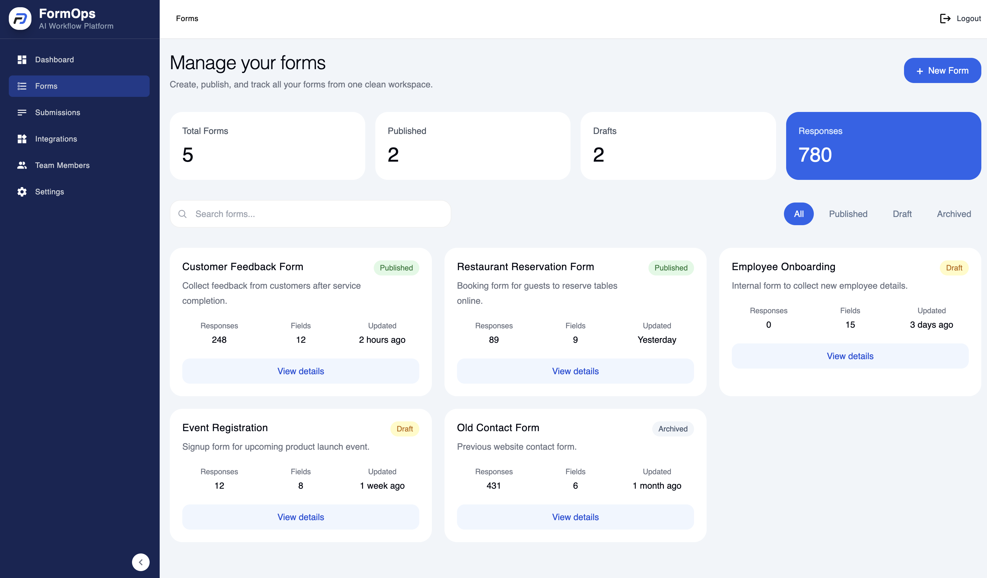 FormOps Dashboard
