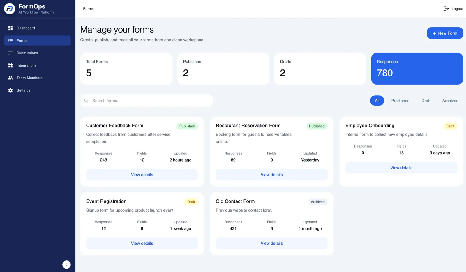 FormOps Dashboard